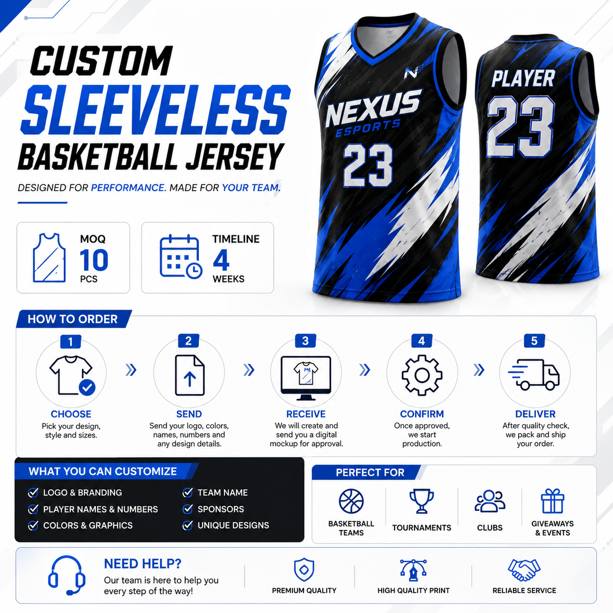 Custom Sleeveless Basketball Jerseys