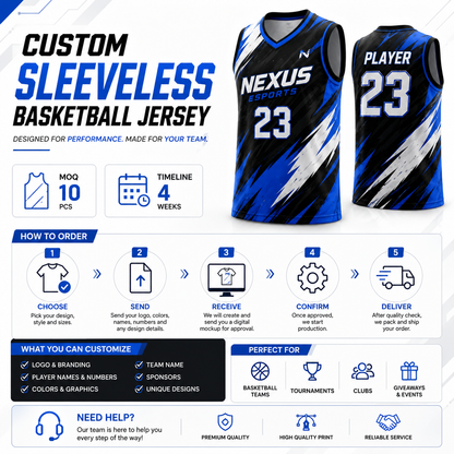 Custom Sleeveless Basketball Jerseys